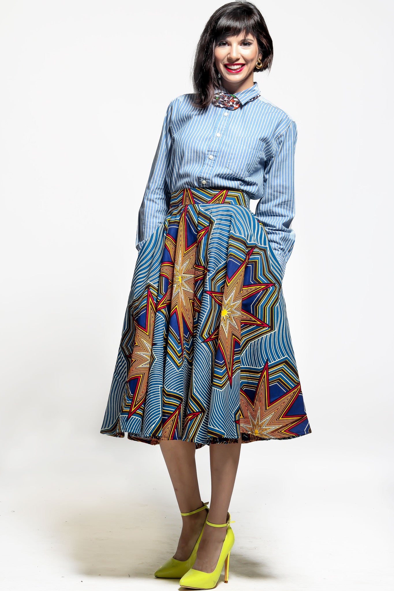 African Print Midi Skirt The Garden Midi Skirt by A Leap of Style – A ...